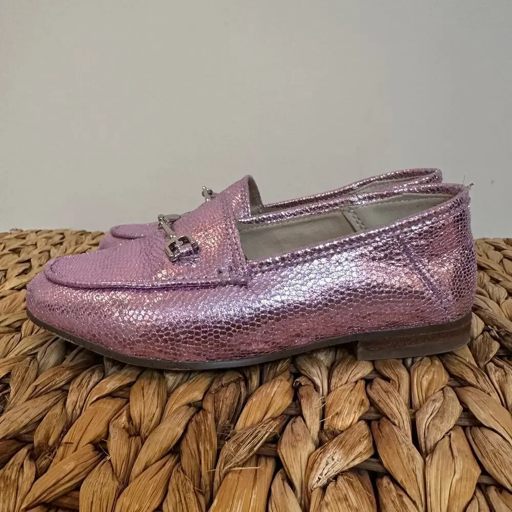 Sam Edelman Loraine Bit Loafer sz 11 Pink Metallic Girl's Shoes